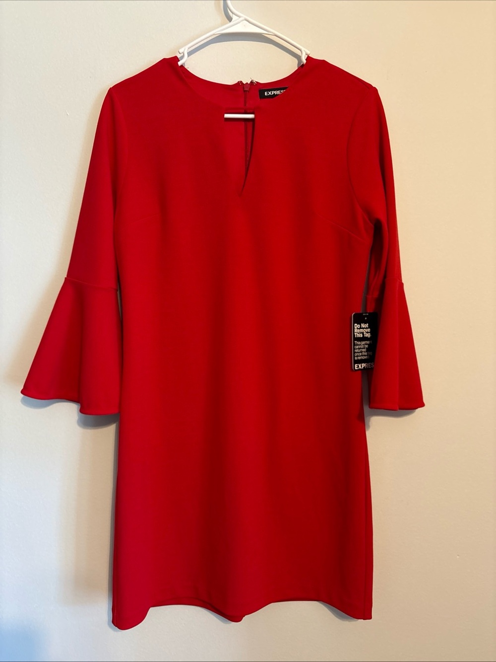 Express Red Bell Sleeve Mini Dress